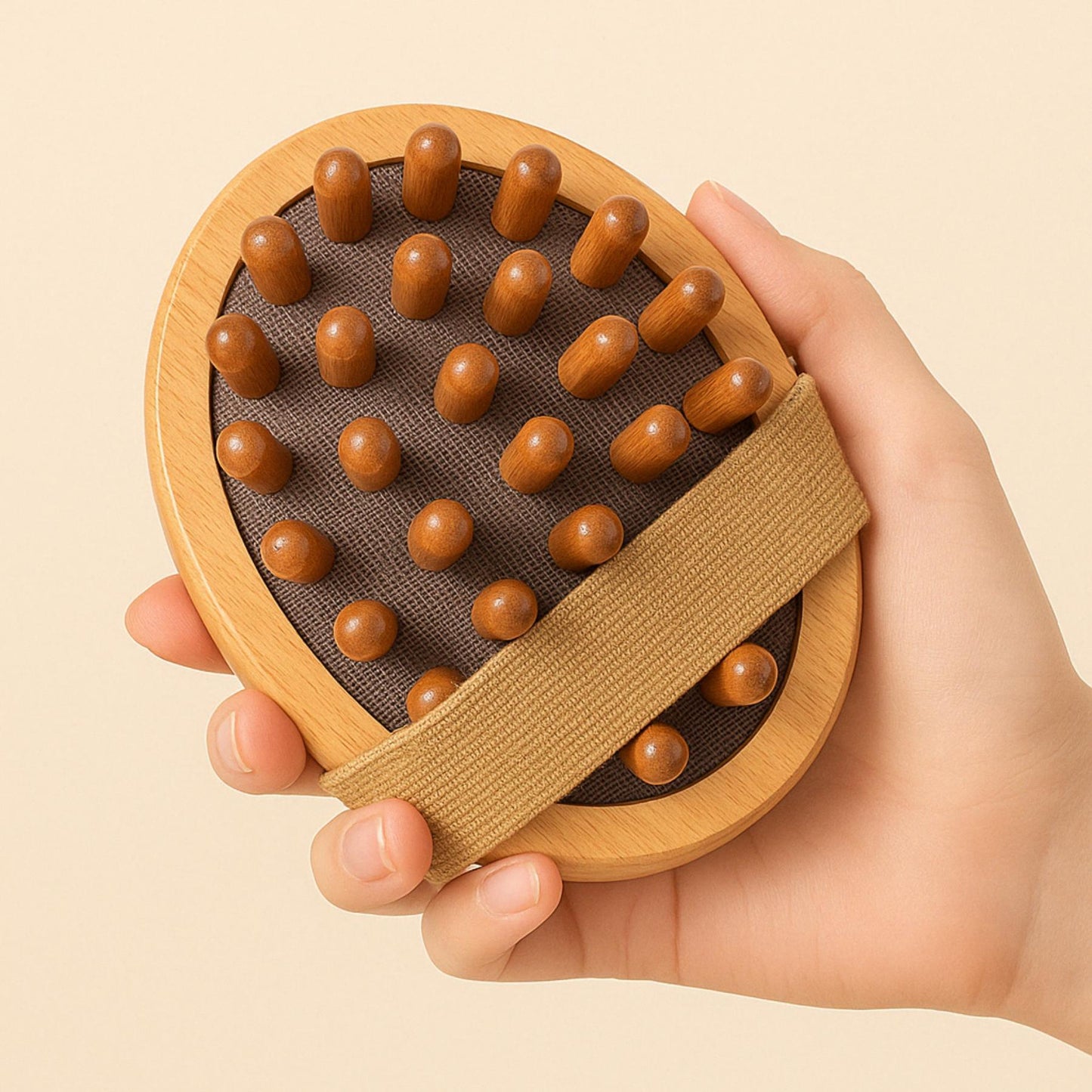 Anti-Cellulite Massage Brush – Body and Scalp Care in Natural Wood