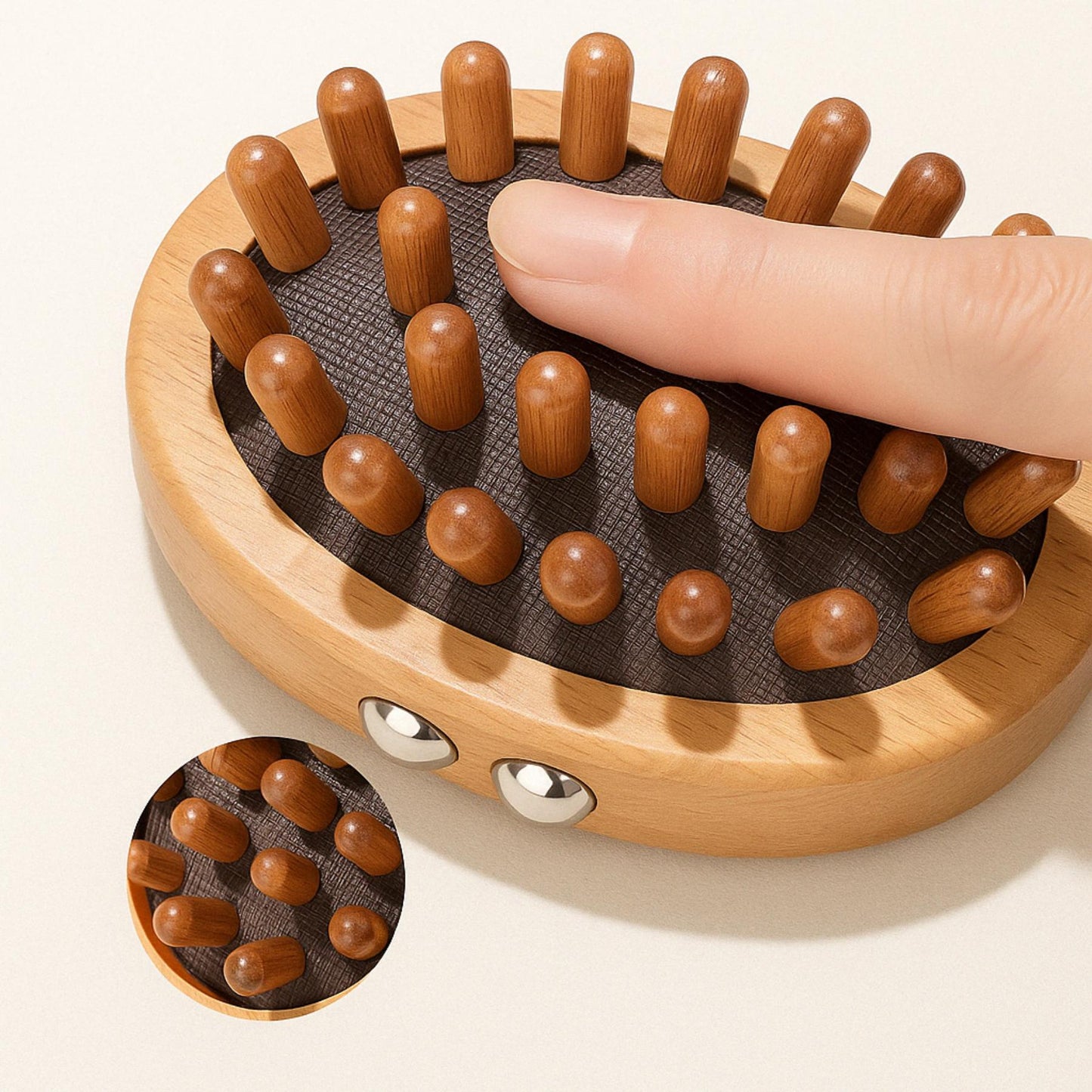 Anti-Cellulite Massage Brush – Body and Scalp Care in Natural Wood
